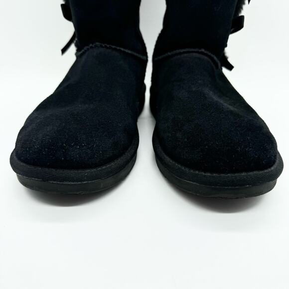 Koolaburra by UGG Victoria Tall Girls Bow Detail Tall Suede Boots Black Size 5 - Picture 7 of 11